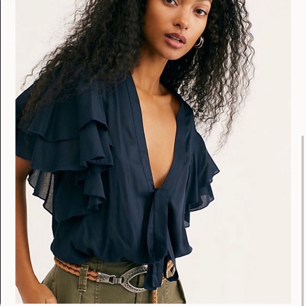 Free People “Call Me Later Bodysuit” red